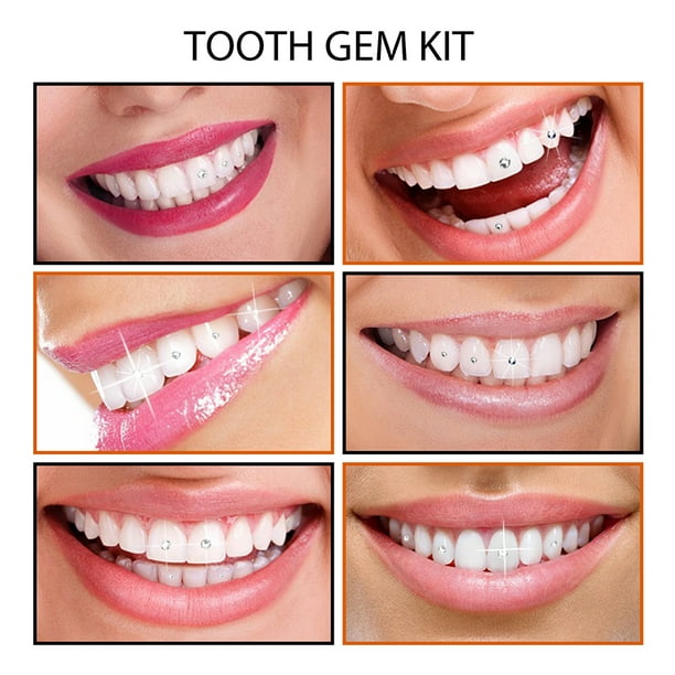 Kit De Gemas Dentales Gema de diente de joyería de cristal DIY resistente  con pegamento de luz de curado para decoración de fiesta Ehuebsd Cuidado  Belleza
