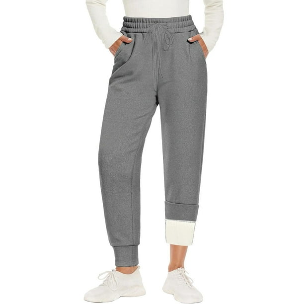 Gibobby Pantalones para mujer para el frío Pantalones de jogging para mujer  forrados con 2 bolsillos Gibobby