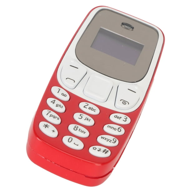 El teléfono más pequeño del mundo, manos libres, Bluetooth, marcador,  tarjeta SIM dual, desbloqueado, GSM 2 en 1, mini teléfono móvil rojo