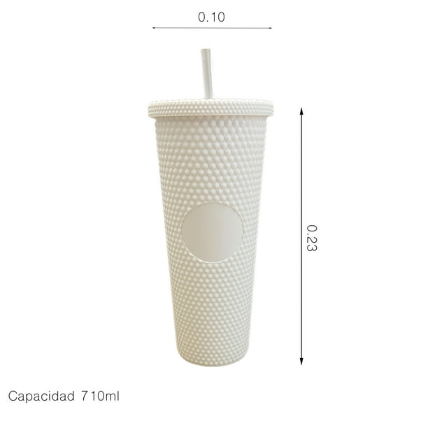 Vaso tipo Starbucks de acero inoxidable blanco –