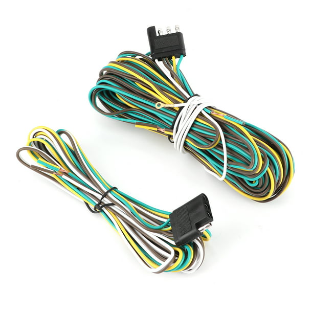LIMICAR - Kit de arnés de cableado para remolque, kit de luces de remolque  de 36 pies con 4 conectores de extensión planos, arnés de remolque macho de