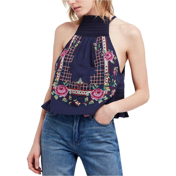 Free People Honey Pie Embroidered Tank Top