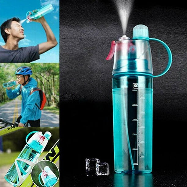 Vbestlife Mist Spray Water Bottle 600ml Portable Sport Water Bottle Anti  Leak Drinking Cup with Mist Hydration (Black)