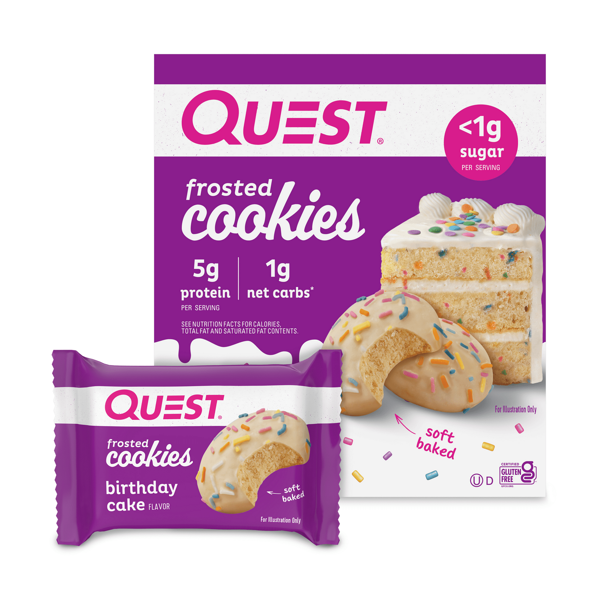 Quest Frosted Cookies Galleta Cubierta sabor Pastel de Cumpleaños