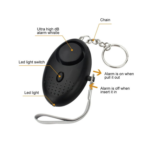 Alarma Personal de autodefensa para mujeres y niños, llavero de alarma de  seguridad de emergencia con sonido seguro, linterna LED, alarma de  autodefensa, 130dB - AliExpress