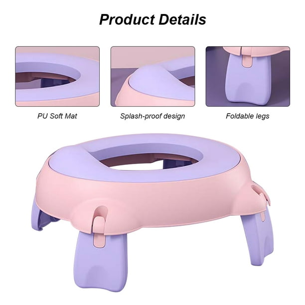 Silla portátil para ir al baño – Inodoro plegable de  entrenamiento para niños pequeños, bebés, niños, asiento de orinal de viaje  para interiores y exteriores, color rosa : Bebés