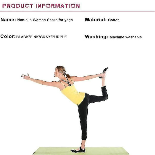 Calcetines de Yoga para Mujeres, 4 Pares Pilates Calcetines