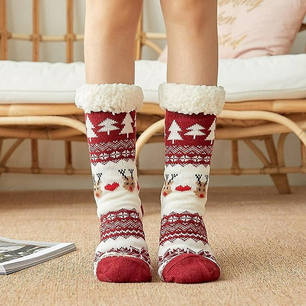 Calcetines de invierno para mujer, con estampado navideño, súper suaves,  cálidos, calcetines de Navidad, 100% algodón, para mujer