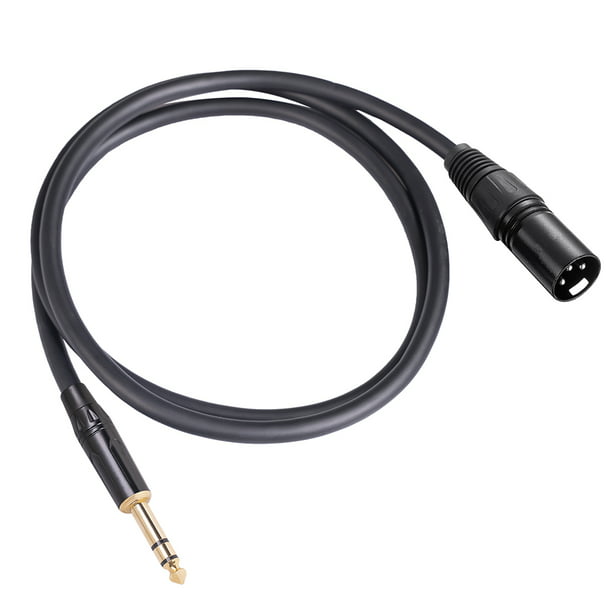 Cable de audio micrófono XLR 3pin a jack 6.3mm M/M de 1m