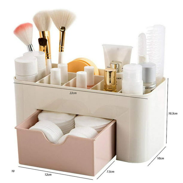 Organizador de maquillaje, organizador de cosméticos/caja compatible con  baño, organizador de cajones, organizador de brochas de maquillaje, caja de  almacenamiento de espacio para ahorrar espacio, maq Afortunado Sencillez