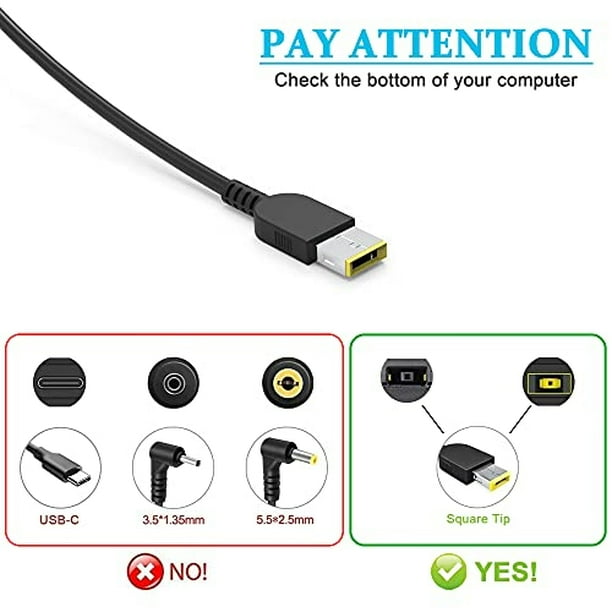 Adaptador de CA de 90W para Lenovo ThinkPad: Cargador de