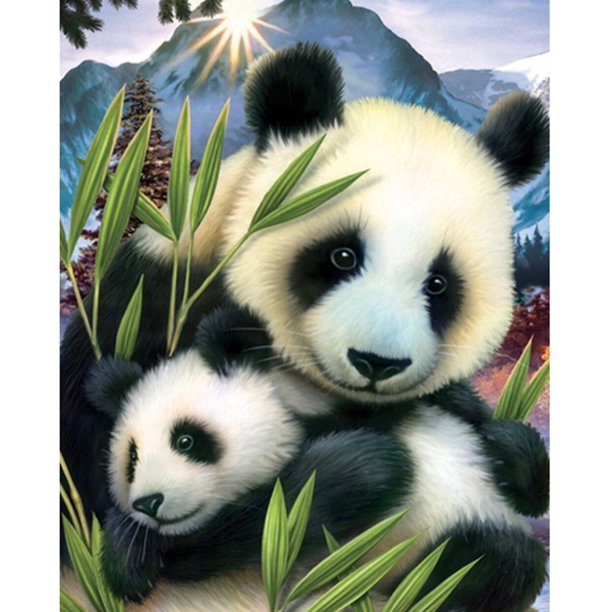 Pintura al óleo, kits de pintura por números para niños - Panda