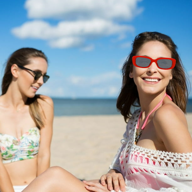 Gafas de sol rectangulares para mujer Protección UV Viajes Playa Gafas (Rojo) Likrtyny estrenar | Walmart en línea