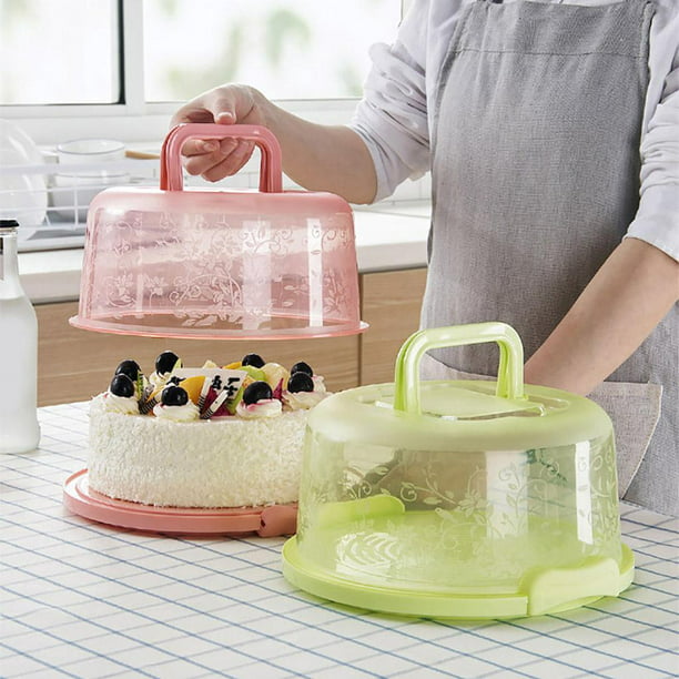 Recipiente de Almacenamiento de Plástico para Pasteles con Manija  Transparente con Tapa con Sunnimix Portador de pasteles | Walmart en línea