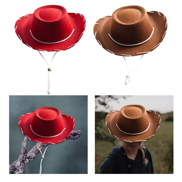 Sombrero de vaquero de estilo occidental para niño, sombrero de de Panamá  de , sombrero de moda con hebilla de cordón, Marrón Colco Sombrero de  vaquero