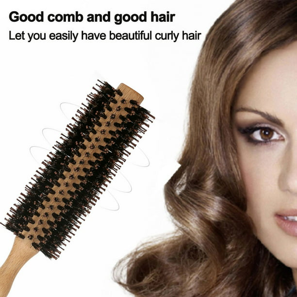 Peine cepillo redondo cepillo secador de pelo con cerdas naturales cepillo  de pelo natural redondo para cabello corto y mediano hecho Vhermosa  2036066-2