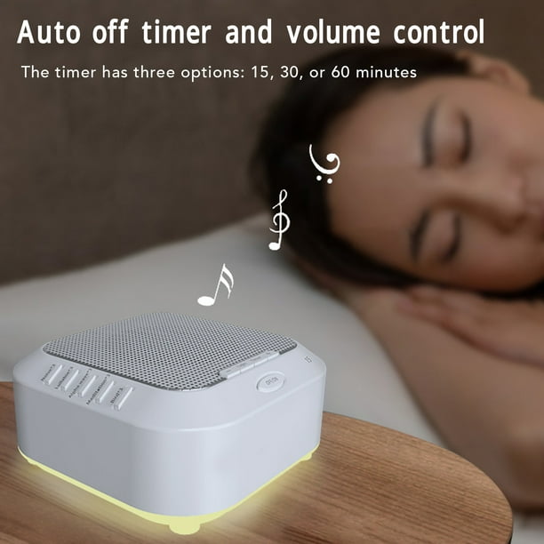 Máquina de sonido de ruido blanco para bebé, 9 sonidos naturales  relajantes, máquina de sonido portátil para dormir con control de volumen y  luz
