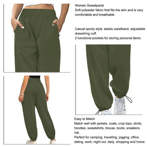 Pantalones deportivos para mujer, pantalones deportivos con cordón