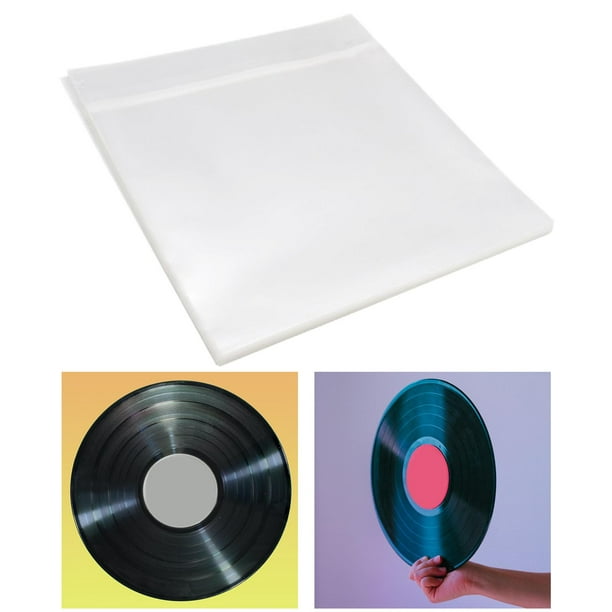 Fundas de disco para portadas de álbumes, 50 fundas exteriores de plástico  transparente para proteger álbumes de discos de vinilo LP de 12 pulgadas