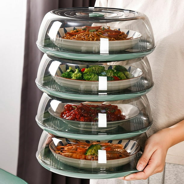 Recipientes de alimentos de plástico para microondas con tapa de seguridad  hermética, L, Negro