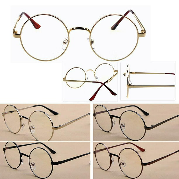 Gafas de Miopía Ópticas, Montura Metálica de Gafas Vintage Circulares para  Hombres y Mujeres, Yinane Anteojos Redondos Antiguos
