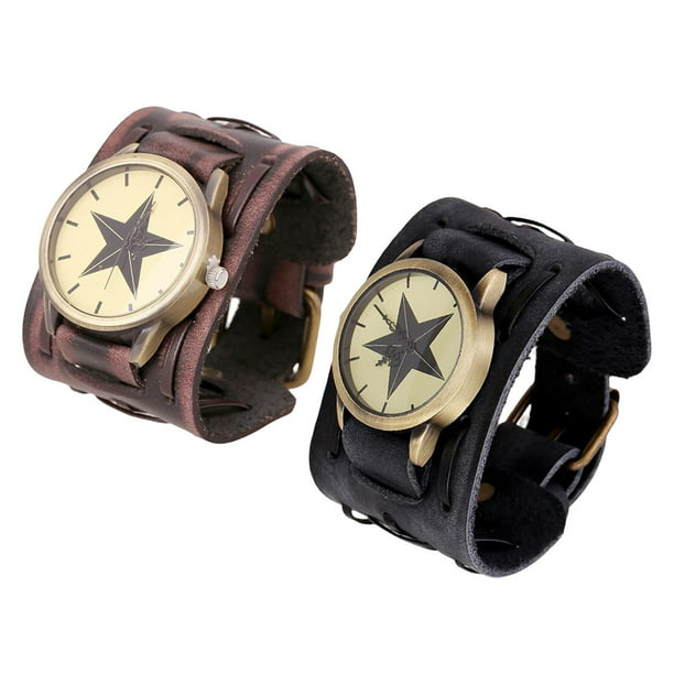 Reloj de cuero de PU, brazaletes de esfera grande, brazalete de cuero de PU, de pulsera para H Salvador reloj de pulsera | Walmart en línea