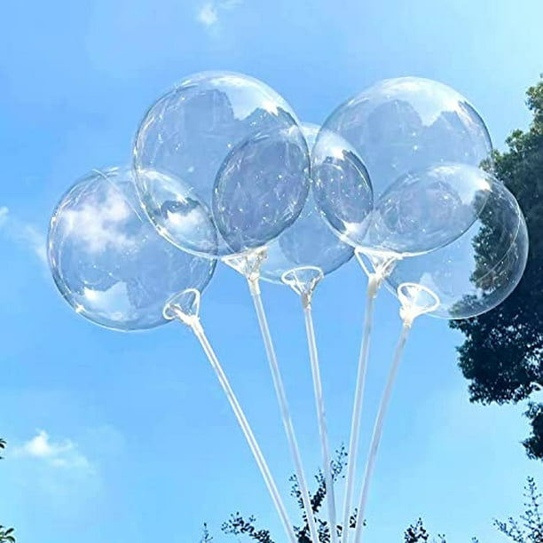 Paquete de 6 globos LED de color blanco cálido con baterías, globos de  fiesta, globos transparentes de 20 pulgadas, globos transparentes para  helio o aire, globos de boda -  México