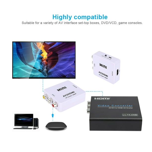 Convertidor AV a HDMI 1080P 720P para decodificador de ordenador a