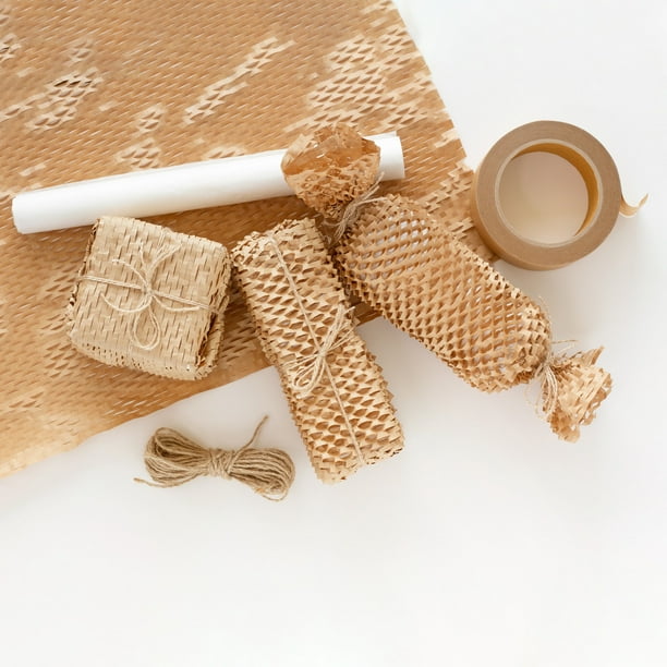 Papel de embalaje de nido de abeja, 12 pulgadas de ancho x 200 pies de  largo, envoltura de amortiguación de burbujas para mudanzas, productos y