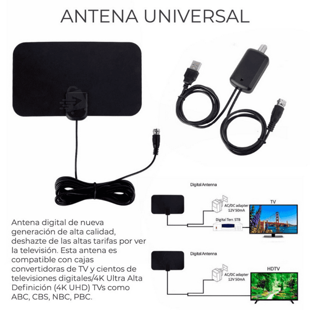 Antena Universal Para Tv Digital Hd 1080p