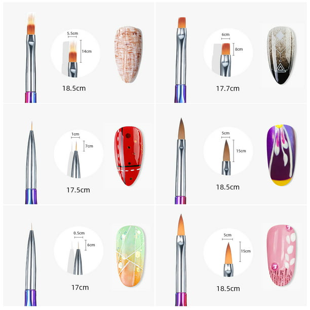 Tipos de pinceles para uñas acrílicas