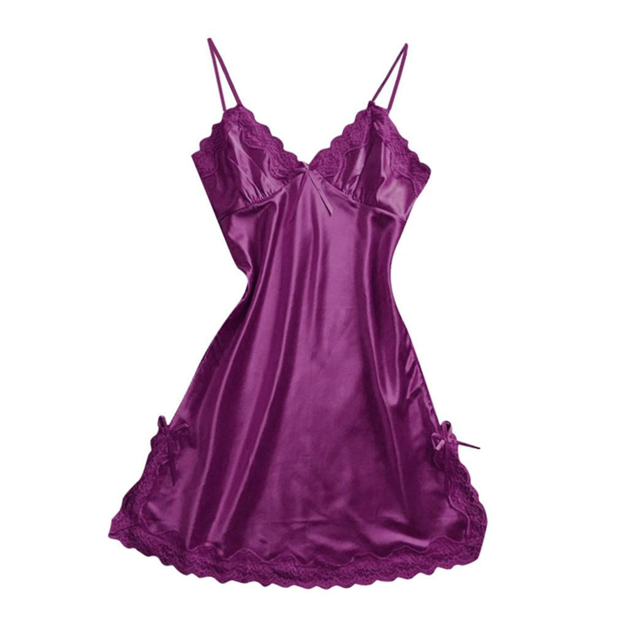 FGAITH Pijamas de Mujer Vestido para Dormir Slip de Malla con Bordado con  Nudo de Muslo con Abertura Pijamas de Mujer (Color : Burgundy, Size :  Medium) : : Ropa, Zapatos y