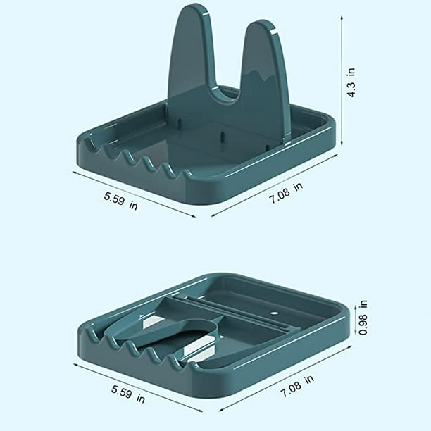Paquete de 2 soportes múltiples para cucharas para encimera de cocina,  soporte para cuchara para estufa con soporte para tapa y soporte para  cuchara
