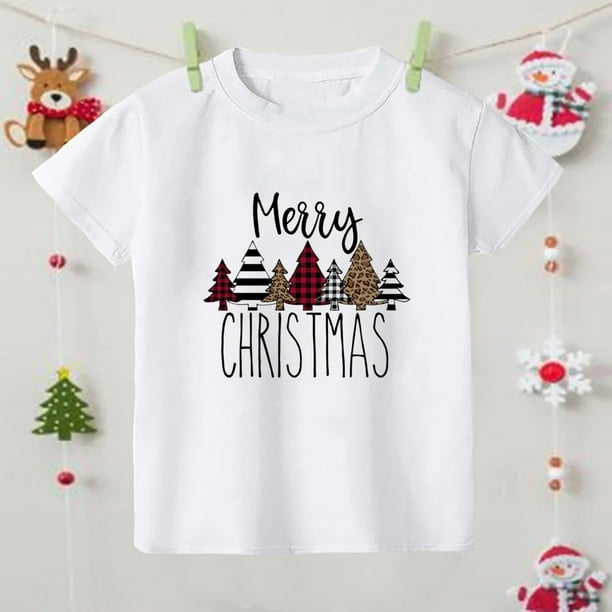 Camiseta de manga larga con estampado de Feliz Navidad para niños