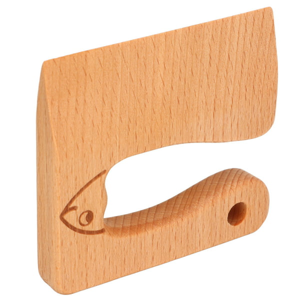 Cuchillo de madera seguro para niños, cuchillo Montessori para utensilios  para niños, cortador de frutas y verduras para niños pequeños, picador de  madera de fresno -  España