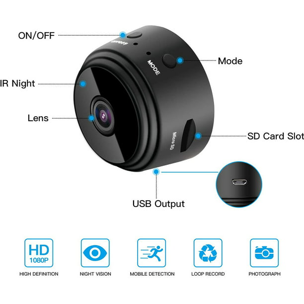 Mini Camara Espia Seguridad Wifi Vision Nocturna Sensor de Movimiento