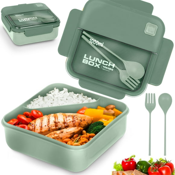 lonchera cuadrada portátil bento box magma life divisiones para alimentos incluye cuchara y tenedor
