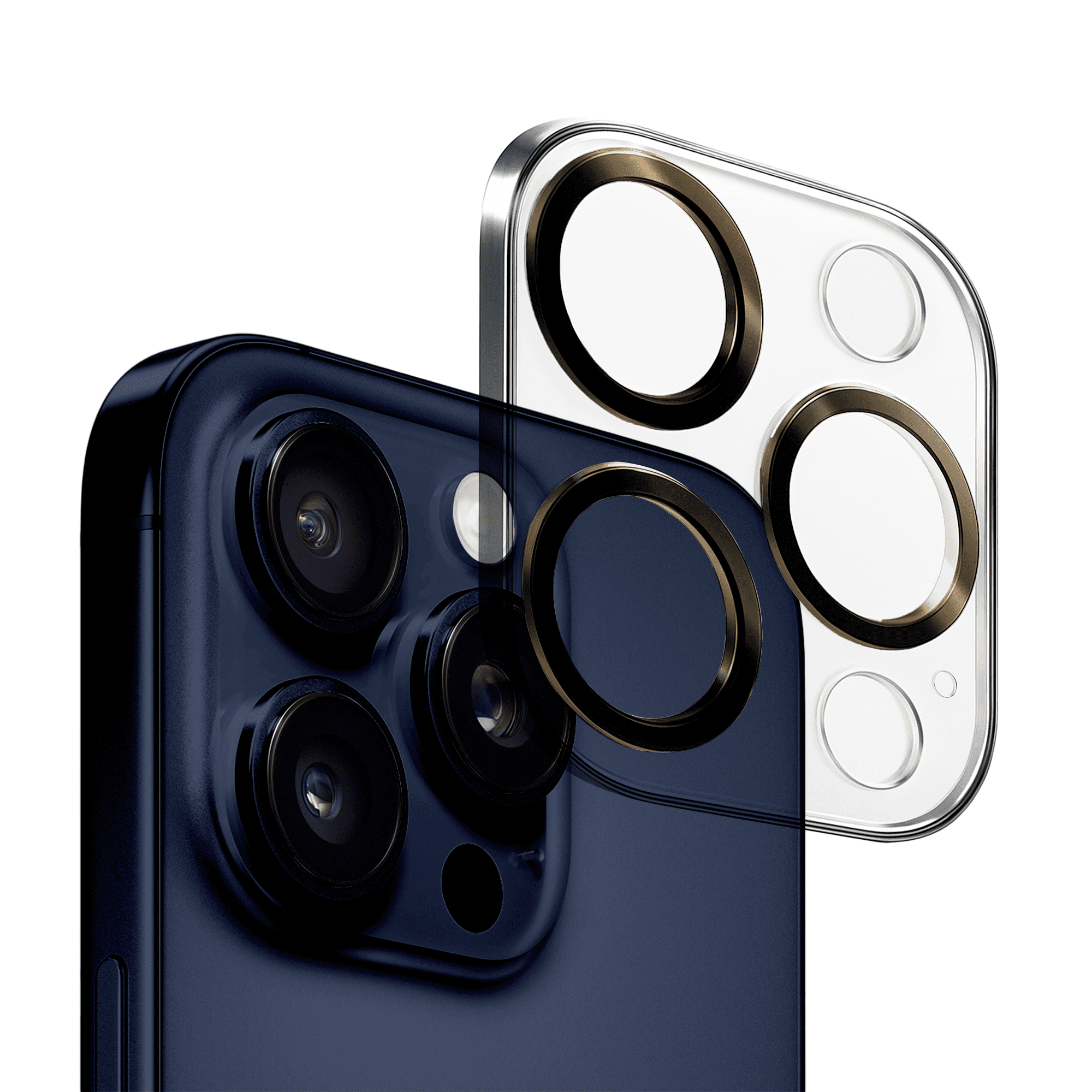 Mica de cámara cristal deluxe 2mm para iphone 15 pro / 15 pro max – protección vidrio templado titanio del desierto, alta claridad y ajuste perfecto