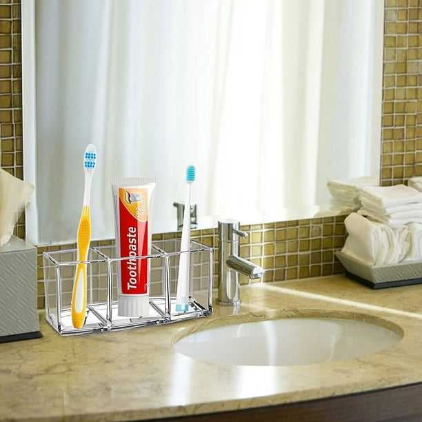 Soporte para cepillos de dientes, organizador de baño, 5 compartimentos,  almacenamiento multifuncional para cosméticos, maquillaje, lápices de