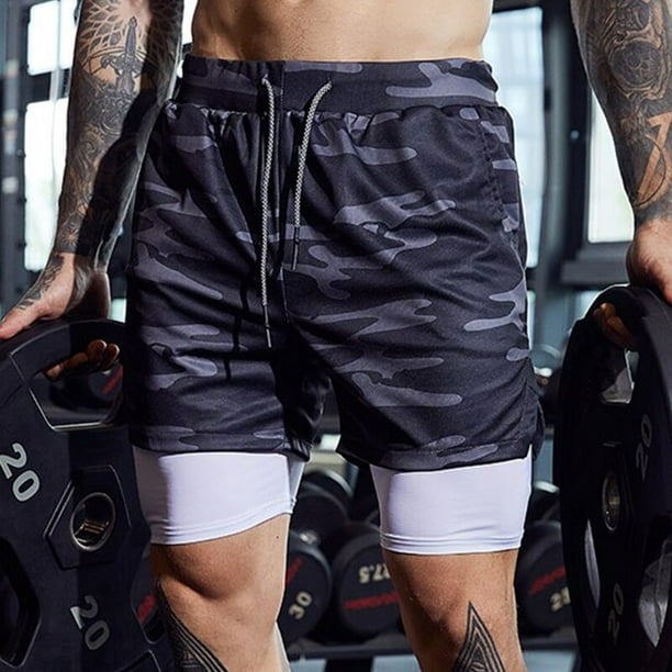 Pantalones cortos de entrenamiento de gimnasio para hombre, entrenamiento  de fitness de ropa deportiva corriendo pantalón corto