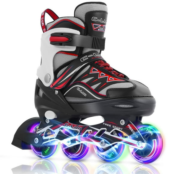 patines en línea rueda red y negro altera ajustables con llantas iluminadas para niños y adultos regalo del día del niño