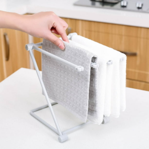 Soporte para toallitas, estante para secar paños de cocina para encimera,  soporte para paños de cocina plegable, estante para secar toallas,  rendimiento de primer nivel Jadeshay A