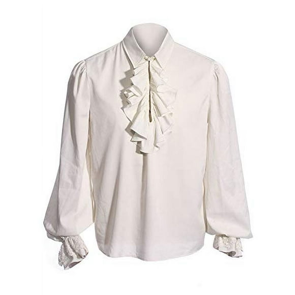 camisa masculina de pirata bbalizko estilo vampiro renacentista victoriano steampunk gótico medieval ideal para disfraces de halloween color blanco