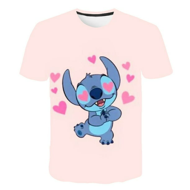 2023 verano niños niñas Stitch camisetas dibujos animados bebé camisetas  manga corta estampado niños ropa niños Stich ropa camisetas Tops12T Gao  Jinjia LED