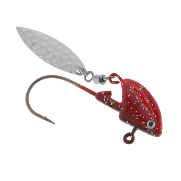 Plantillas de señuelos de pesca de lubina con cuchara Jig Metal Color rojo  10g Cola Plantillas de pesca con cuchara