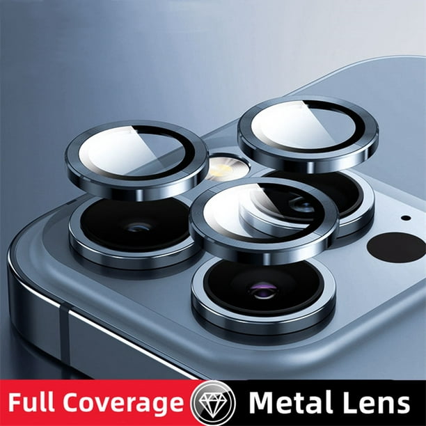 Protectores De Lente De Cámara Para iPhone 14 Pro MAX 14 Plus Anillo De  Metal De Vidrio Cubierta Completa