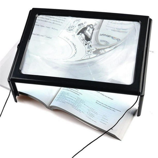 Lupa de mesa con luz Lámpara de sala de masaje sobre ruedas 2 en 1 Lámpara  de aumento LED Lupa de trabajo iluminada (negro)