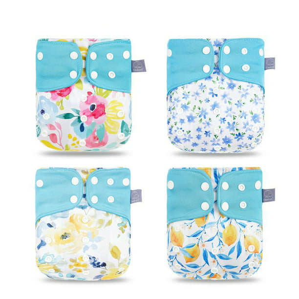 Pañal de tela lavable, 4 piezas Pañal de tela lavable para bebé reutilizable  para bebé Pañales reutilizables Aspecto llamativo