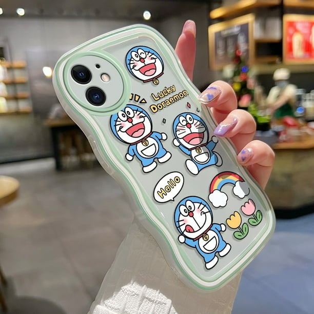 Funda de teléfono para Realme 8 5G 8s 5G Q3i V13 5G Narzo 30q3 funda  protectora de cámara funda de silicona transparente hp Soft Edge colorido  patrón Doraemon funda de la suerte