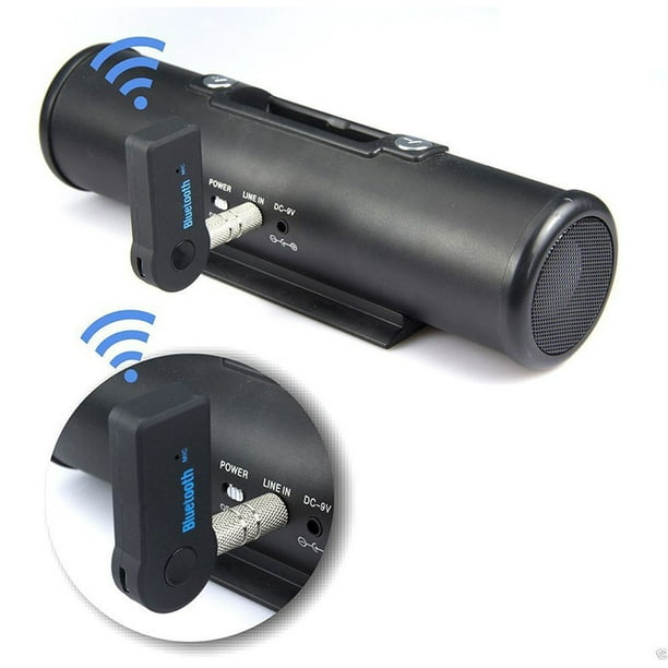 Receptor Bluetooth Adaptador de audio inalámbrico para música de automóvil con micrófono incorporado y salida estéreo auxiliar Jack de 3,5 mm Rojo Verde